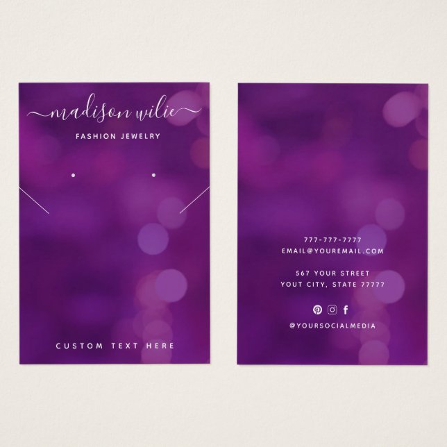 Visning för öronring av smycken i modern Chic Visitkort (Framsida & baksida)