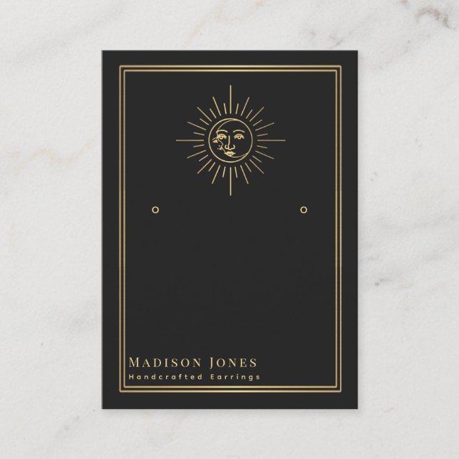 Visning för påläsning av sol och Måne Visitkort (Framsida)