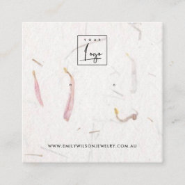 VISNING FÖR PAPPER HANDMADE STUD EARRING FYRKANTIGT VISITKORT