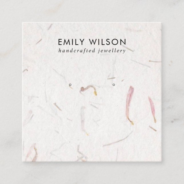  VISNING FÖR PAPPER HANDMADE STUD EARRING FYRKANTIGT VISITKORT (Framsida)