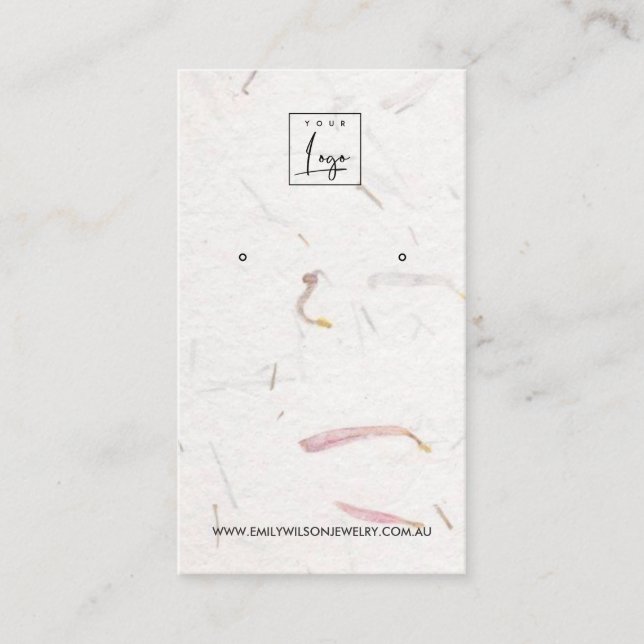  VISNING FÖR PAPPER HANDMADE STUD EARRING VISITKORT (Framsida)