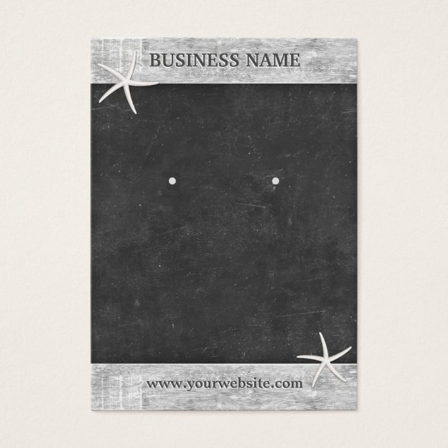 Visning för påvisande av kalkboard Wood Gräns Star Visitkort (Framsidan)