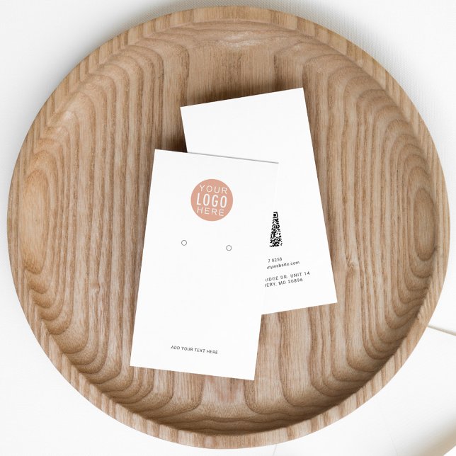 Visning för QR-kodsavläsning för Business Logotyp Visitkort (Modern Business Logo QR Code Employee Vertical Card)