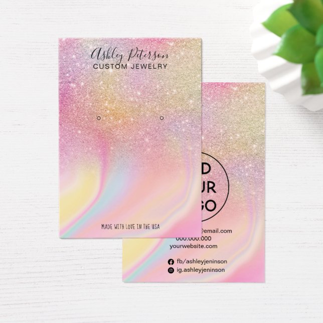 visning för regnbågsörhängen i chic visitkort (Skivbord)