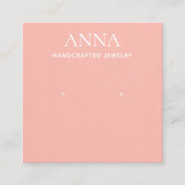 Visning för Rosa av persikoläder Fyrkantigt Visitkort