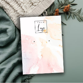 Visning för Rosa av vattenfärgsavläsning Logotyp f Visitkort