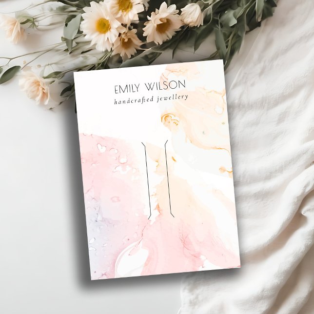 Visning för Rosa av vattenfärgsHairpin-klipp Visitkort (Skapare uppladdad)