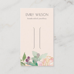 Visning för  Rosa Blommigt Bunch Hair Clip Visitkort
