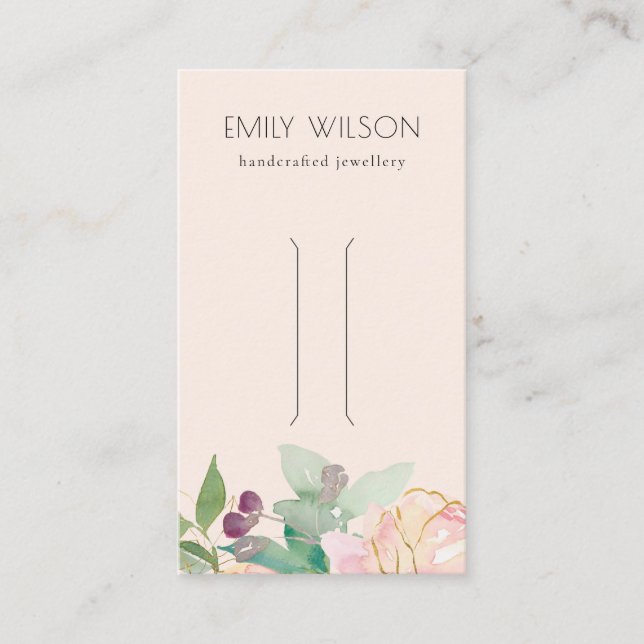 Visning för  Rosa Blommigt Bunch Hair Clip Visitkort (Framsida)