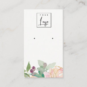 Visning för Rosa Blommigt guld Bunch Earring Visitkort