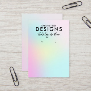 Visning för rosa Blue Pastel Earring Card Visitkort