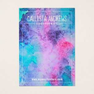 Visning för rosa Blue Salty Watercolor Earring  Visitkort