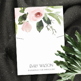 VISNING FÖR ROSA FLORA VATTENFÄRGSKÄRM NECKLACE VISITKORT