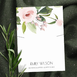 VISNING FÖR ROSA FLORA VATTENFÄRGSKÄRM NECKLACE VISITKORT