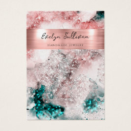 visning för rosa vattenfärgning  visitkort