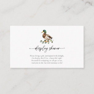 Visning för Rustic Mallard Anka Baby Shower Tilläggskort