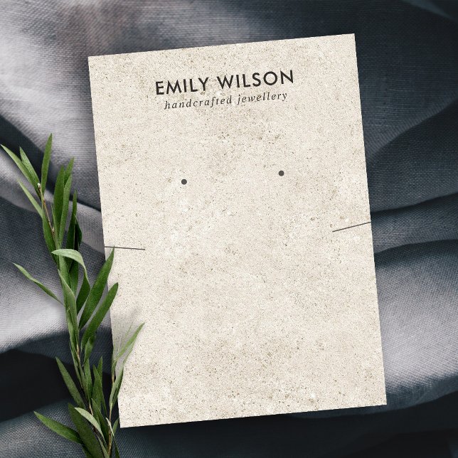 Visning FÖR RUSTISK BENVIT STUCCO NECKLACE EARRING Visitkort (Skapare uppladdad)