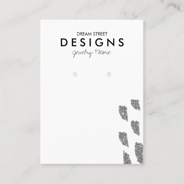 Visning för silver Glitter-avläsning Visitkort (Framsida)