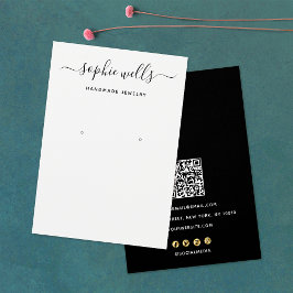 Visning för skriptsvartvitt QR-kodläsare Visitkort