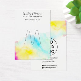 Visning för smycken för chic med vattenfärg ring visitkort