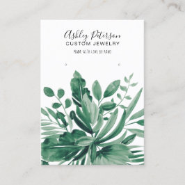 Visning för smyckesörning för grönt i Tropiska löv Visitkort