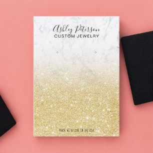 Visning för smyckesörning för marmor chic glitter visitkort