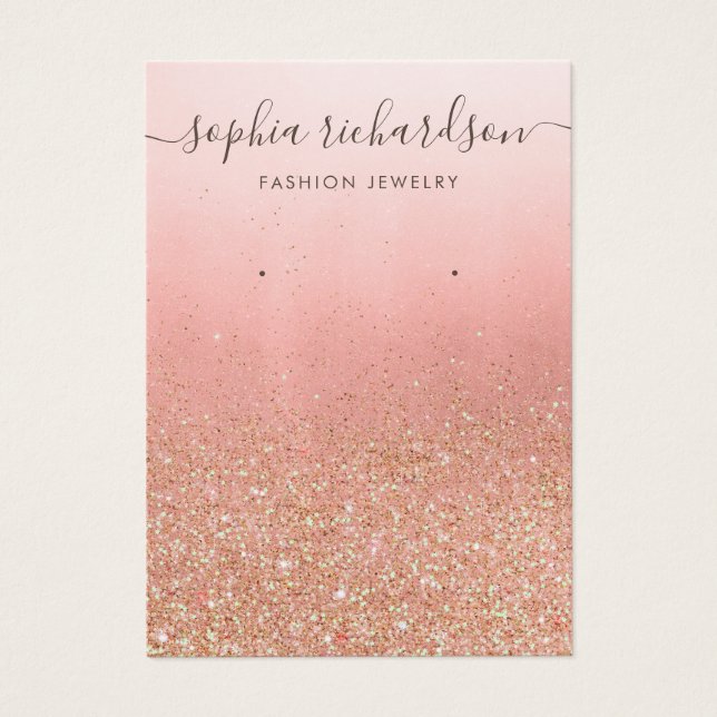 visning för smyckesörning i ro glitter visitkort (Framsidan)