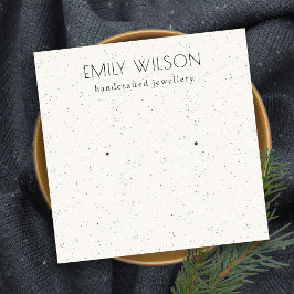 Visning för Soft White Ceramic Struktur Stud Earri Fyrkantigt Visitkort