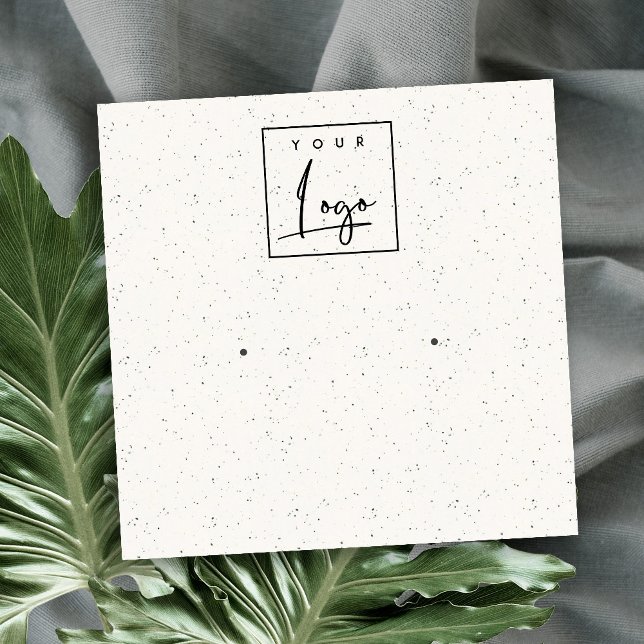 Visning för Soft White Ceramic Struktur Stud Earri Fyrkantigt Visitkort (Skapare uppladdad)