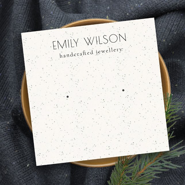 Visning för Soft White Ceramic Struktur Stud Earri Fyrkantigt Visitkort (Skapare uppladdad)