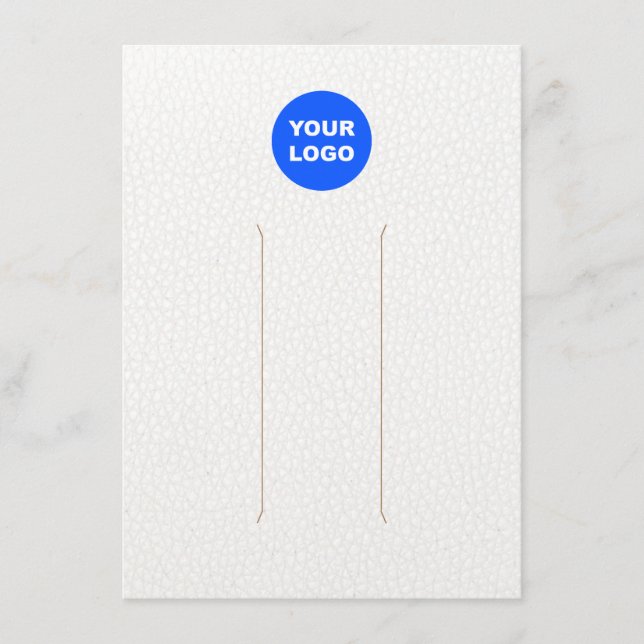 Visning för stora tillagda vita läderhylsor, Logot Tilläggskort (Framsida)