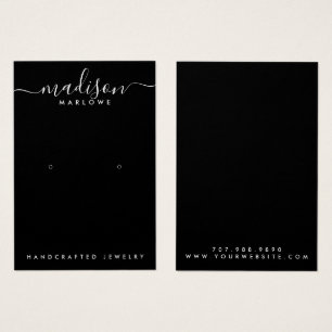 Visning för svart avläsning av chic Monogram- Visitkort