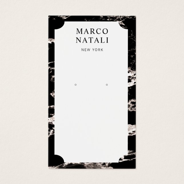 Visning  för svart marmor för elegant visitkort (Framsidan)