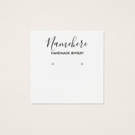 visning för svart och vit örring av elegant fyrkantigt visitkort