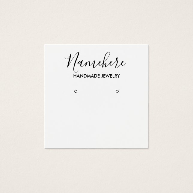 visning för svart och vit örring av elegant fyrkantigt visitkort (Framsida)