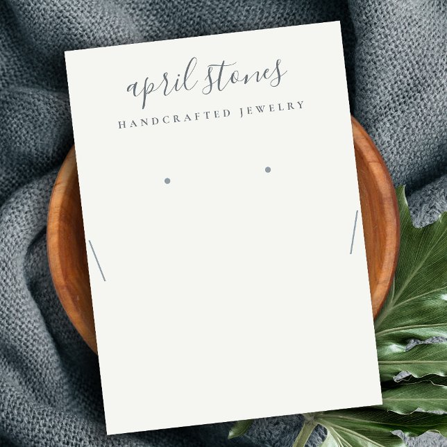 Visning för svartvit Grått White Necklace Earring  Visitkort (Skapare uppladdad)