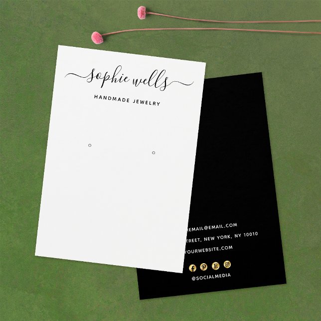 Visning för svartvit utskrift med vanligt skript visitkort (Skapare uppladdad)