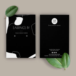 Visning  för svartvitt och svartvitt för abstrakt visitkort