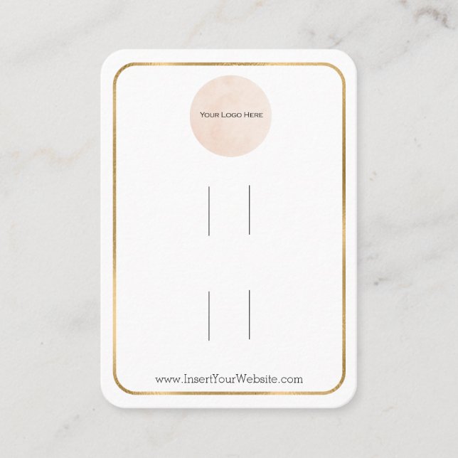 Visning för tunt Guld-Dubbla-fack för Logotyp Visitkort (Framsida)