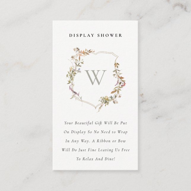 Visning för Vapensköld av  Wildblomma, babystövel Tilläggskort (Framsida)