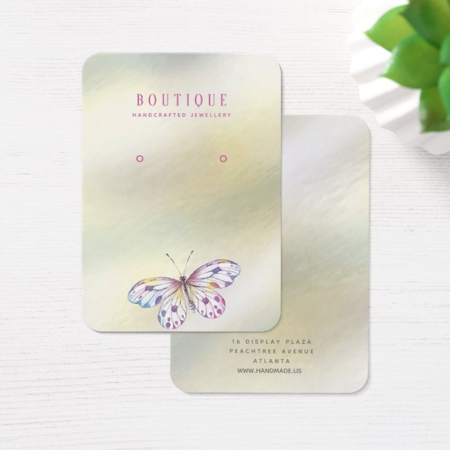 Visning för varmfärgsavläsning av Pearl Butterfly- Visitkort (Skivbord)