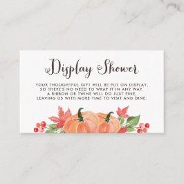 Visning för vattenfärgspumpkin och Maple Löv Tilläggskort