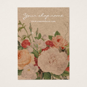 visning för vintage av chic av blommigt av rostbil visitkort