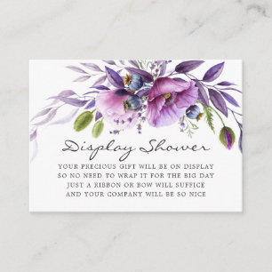 Visning för Violet Blommigt Baby Shower Tilläggskort