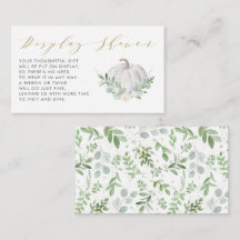 Visning för vit Pumpkin Fall Baby Shower