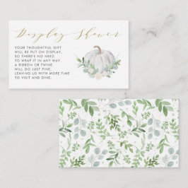 Visning för vit Pumpkin Fall Baby Shower Tilläggskort