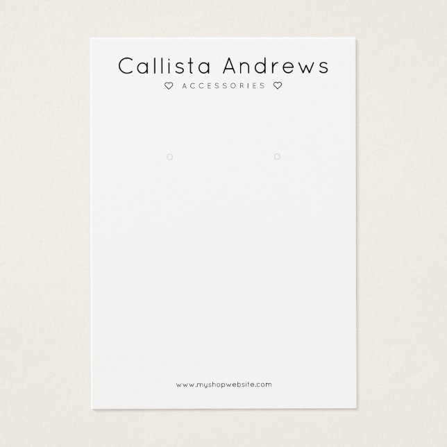 Visning för vit svart Elegant  för avläsningar Visitkort (Framsidan)