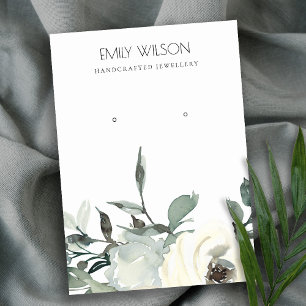 VISNING FÖR VITE BLOMMIGT BUNCH EARRING VISITKORT