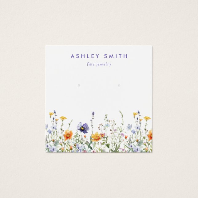 Visning för Wildblomsavläsning Fyrkantigt Visitkort (Framsida)