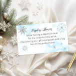 Visning för Winter Boy Shower Tilläggskort<br><div class="desc">Bekvämt kalligrafi med snöflingor,  vinter-temed babyduschdiapperkort. Lätt att personlig med dina uppgifter. Sök efter matchande objekt som tilläggskort i samlingen.</div>